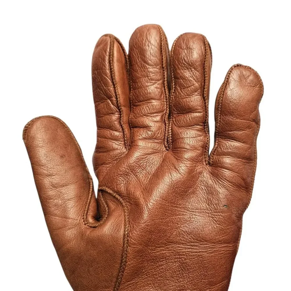 vintage coach leather + cashmere gloves